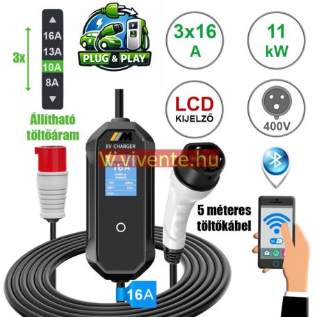 EVoCHARGE 11 kW töltő 5 m