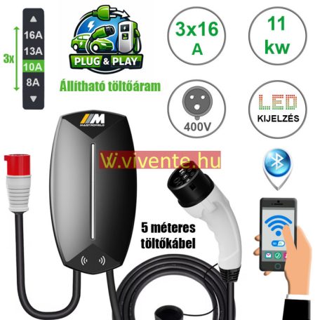 EVoCHARGE 11 kW fali töltő 5m