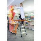 Krause MONTO Securo egy oldalon járható lépcsőfokos állólétra, eloxált, 5 fokos