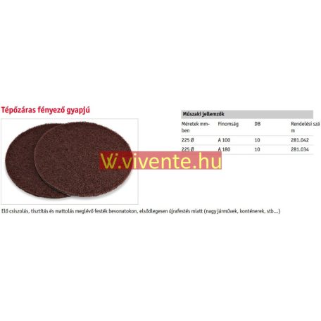 Flex Tépőzáras fényező gyapjú 225mm 281.042