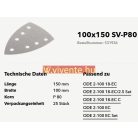 100x150 SV-P80 VE25 tépőzáras csiszolópapír 531936