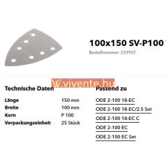 100x150 SV-P100 VE25 tépőzáras csiszolópapír 531937
